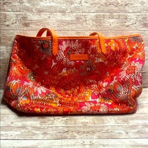 Vera Bradley Orange and Red Floral Tote